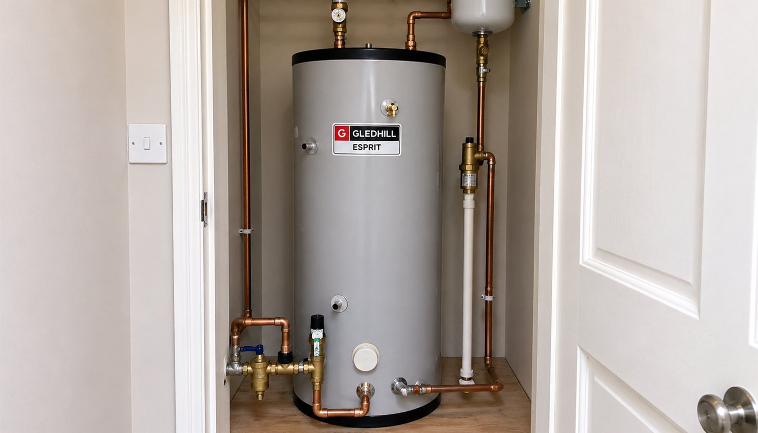 Unvented Cylinder in airing cupboard