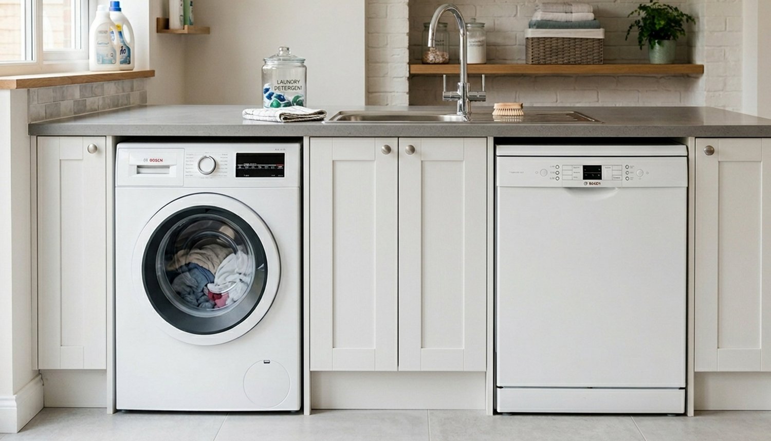 Washing Machine & Dishwasher in a kitchen