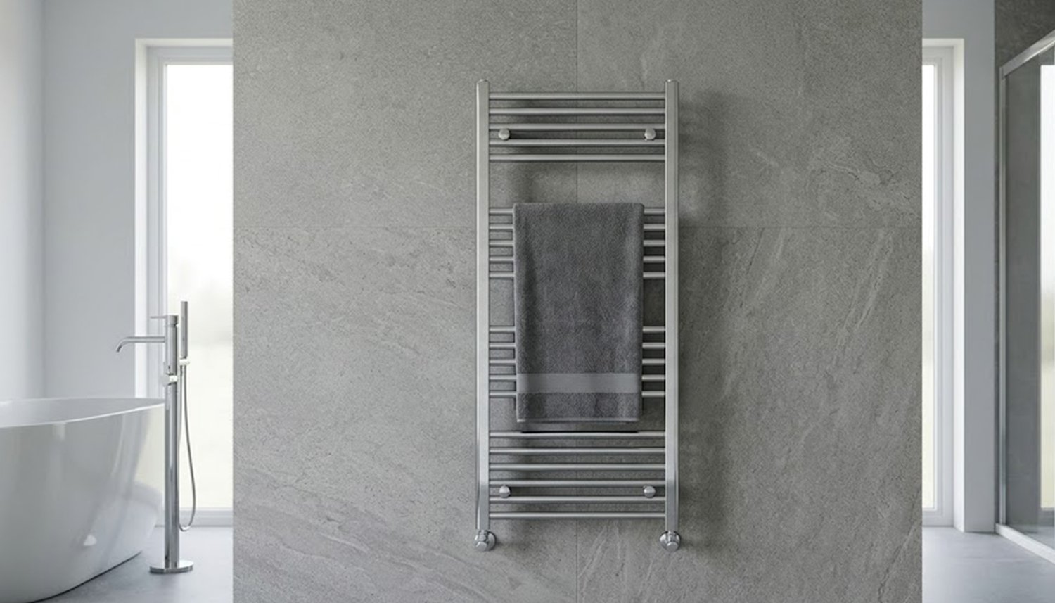 towel rail on bathroom wall towel rail on bathroom wall